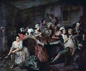 The Rake's Progress: The Orgy  by William Hogarth