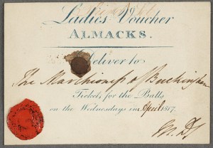 Actual Almack's Voucher for 1815